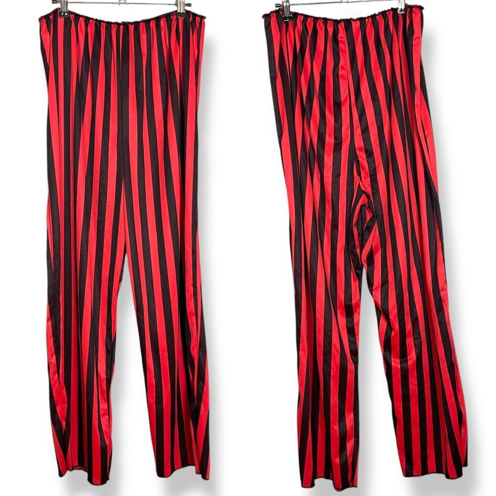 Spirit Halloween Costume Pirate Pants Striped Black Red Size‎ XL Adult Cosplay